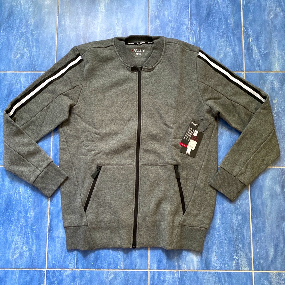 Pajar Canada John Mens Sweatshirt Full Zip Heather Gray Jacket sizes M L Comfort